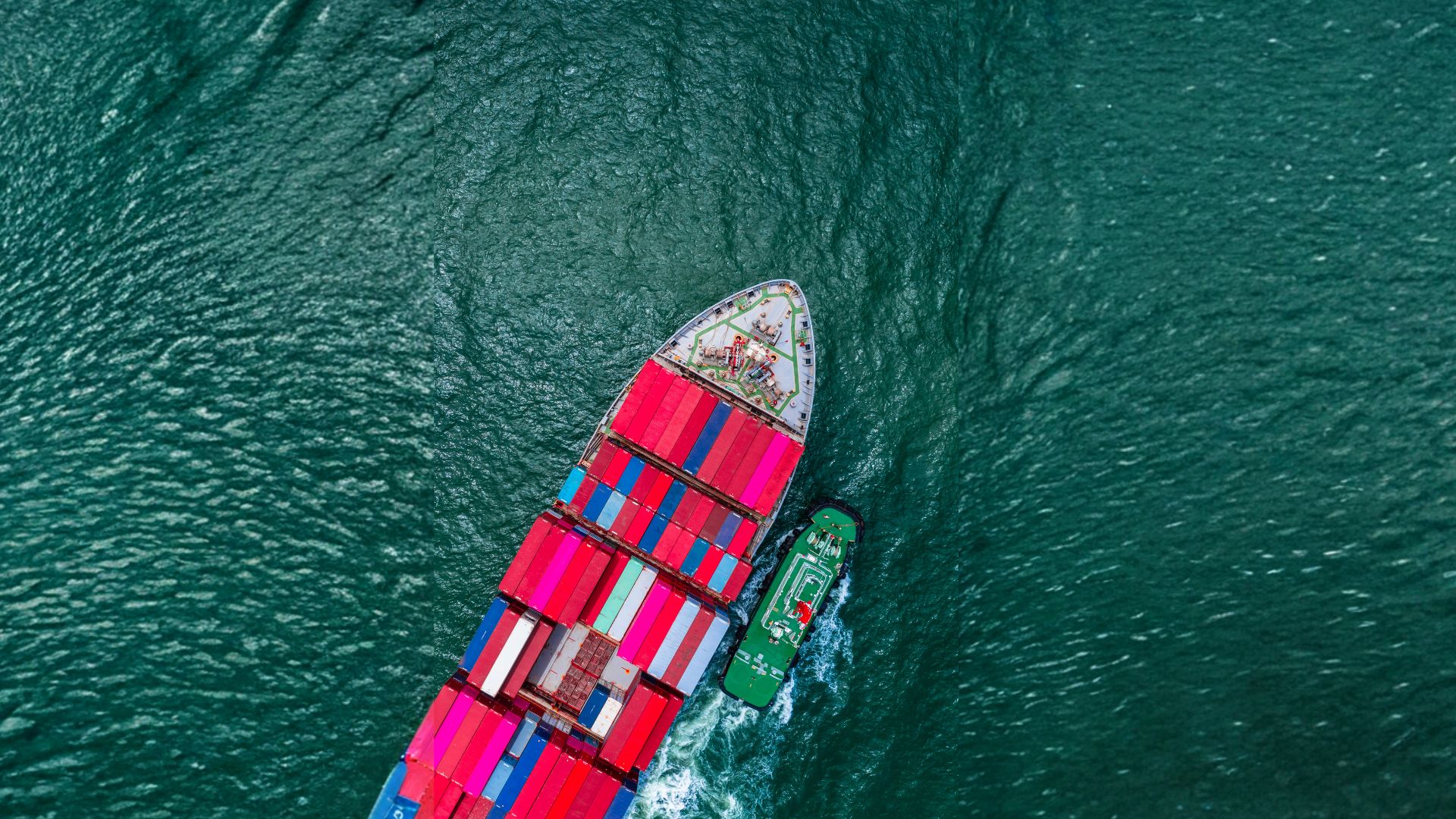Container cargo ship carrying goods across the ocean, symbolizing rising export opportunities for cocoa powder with sugar to the Middle East